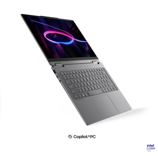 Лаптоп Lenovo Yoga 7 2-in-1 14IPH11 Aura Edition, Intel Core Ultra 7 355 8C (1.7 / 4.7 GHz, 12MB Cache), 14.0" (35.56 cm) 2.8K WQXGA+ OLED Glossy Display, 32GB LPDDR5X, 1TB M.2 NVMe SSD, Windows 11 Home