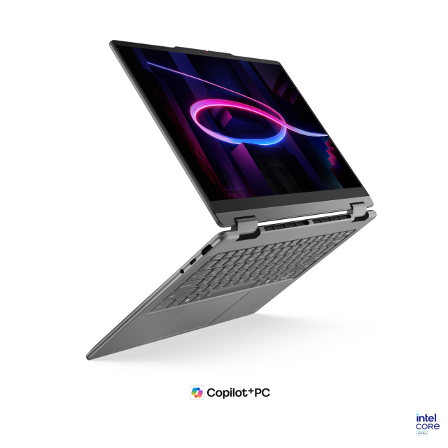 Лаптоп Lenovo Yoga 7 2-in-1 14IPH11 Aura Edition, Intel Core Ultra 7 355 8C (1.7 / 4.7 GHz, 12MB Cache), 14.0" (35.56 cm) 2.8K WQXGA+ OLED Glossy Display, 32GB LPDDR5X, 1TB M.2 NVMe SSD, Windows 11 Home