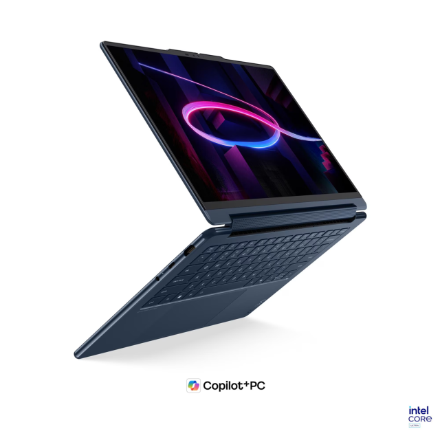 Лаптоп Lenovo Yoga 9 2-in-1 14IPH11 Aura Edition, Intel Core Ultra 7 355 8C (1.7 / 4.7 GHz, 12MB Cache), 14.0" (35.56 cm) 2.8K WQXGA+ OLED Anti-fingerprint Glossy Display, Touchscreen, Intel Graphics 4 Xe3, 32GB LPDDR5X, 1TB M.2 NVMe SSD, Windows 11 