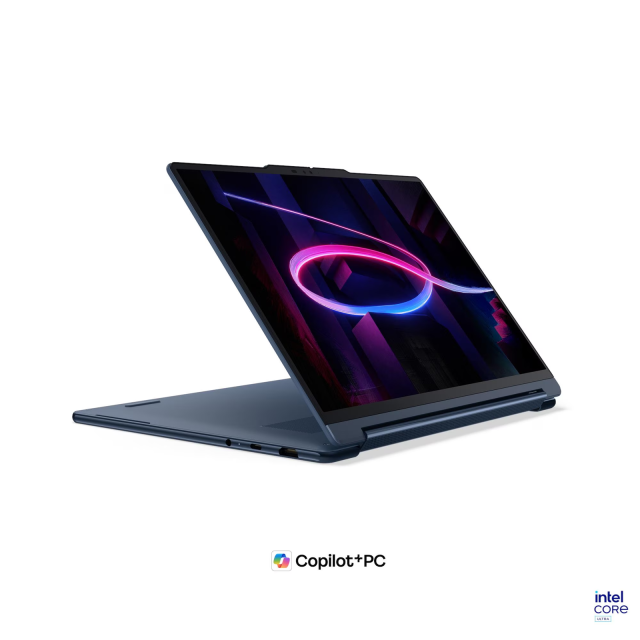 Лаптоп Lenovo Yoga 9 2-in-1 14IPH11 Aura Edition, Intel Core Ultra 7 355 8C (1.7 / 4.7 GHz, 12MB Cache), 14.0" (35.56 cm) 2.8K WQXGA+ OLED Anti-fingerprint Glossy Display, Touchscreen, Intel Graphics 4 Xe3, 32GB LPDDR5X, 1TB M.2 NVMe SSD, Windows 11 