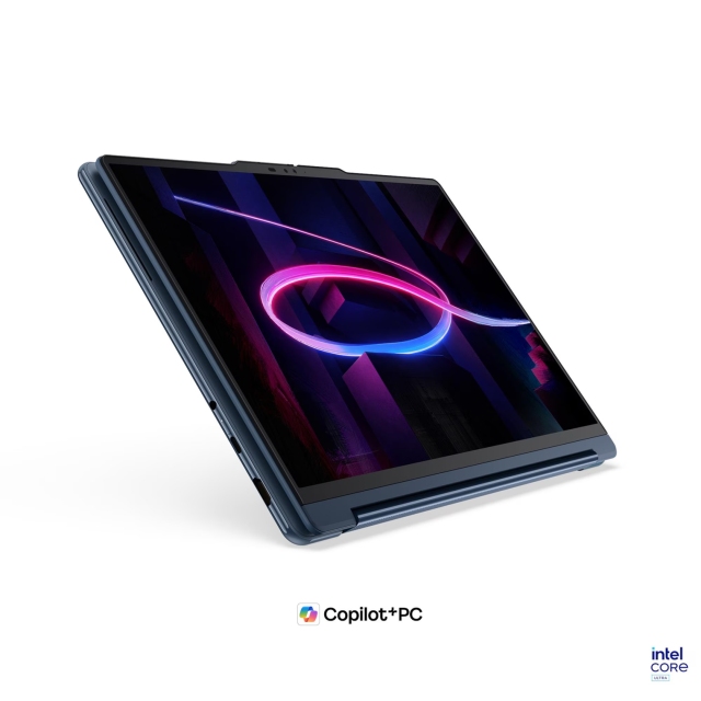 Лаптоп Lenovo Yoga 9 2-in-1 14IPH11 Aura Edition, Intel Core Ultra 7 355 8C (1.7 / 4.7 GHz, 12MB Cache), 14.0" (35.56 cm) 2.8K WQXGA+ OLED Anti-fingerprint Glossy Display, Touchscreen, Intel Graphics 4 Xe3, 32GB LPDDR5X, 1TB M.2 NVMe SSD, Windows 11 