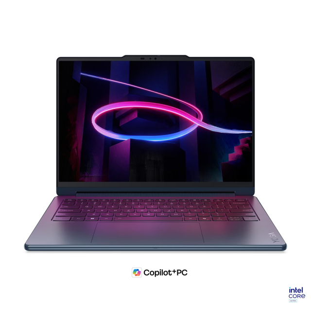Лаптоп Lenovo Yoga 9 2-in-1 14IPH11 Aura Edition, Intel Core Ultra 7 355 8C (1.7 / 4.7 GHz, 12MB Cache), 14.0" (35.56 cm) 2.8K WQXGA+ OLED Anti-fingerprint Glossy Display, Touchscreen, Intel Graphics 4 Xe3, 32GB LPDDR5X, 1TB M.2 NVMe SSD, Windows 11 