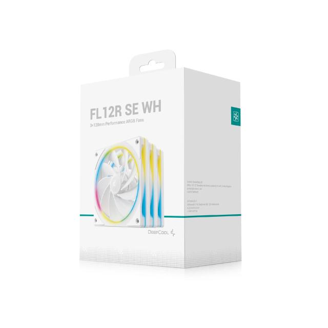 Комплект вентилатори DeepCool Fan Pack 3-in-1 3x120mm - FL12R SE White, Reverse, Addressable RGB