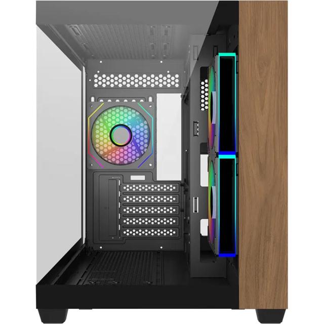 Кутия CoolerMaster Elite 481 Wood Black, Mini Tower, 2x USB 3.0, 1x USB Type-C, ITX, Micro-ATX