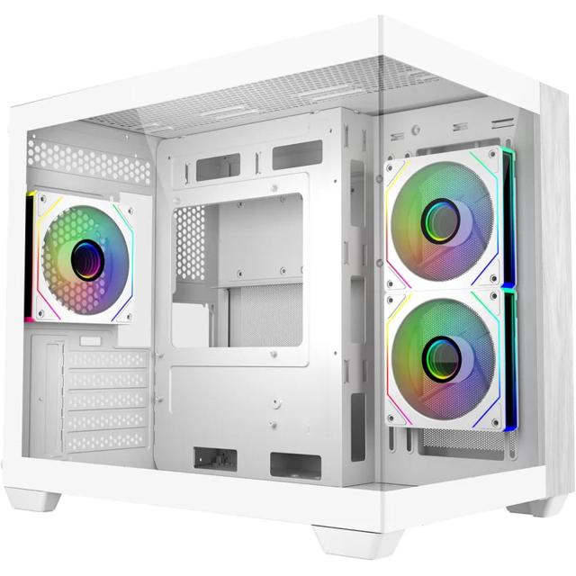Кутия CoolerMaster Elite 481 Wood White, Mini Tower, 2x USB 3.0, 1x USB Type-C, ITX, Micro-ATX