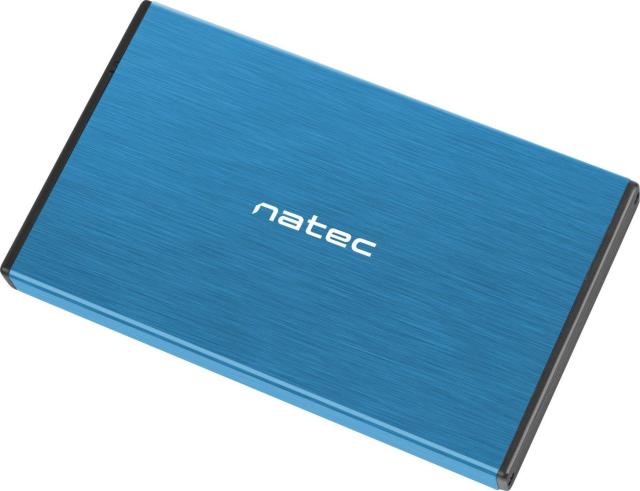 Кутия за HDD / SSD Natec Rhino Go, 2.5"(6.35 cm), SATA III (6 Gb/s), USB 3.0, син 