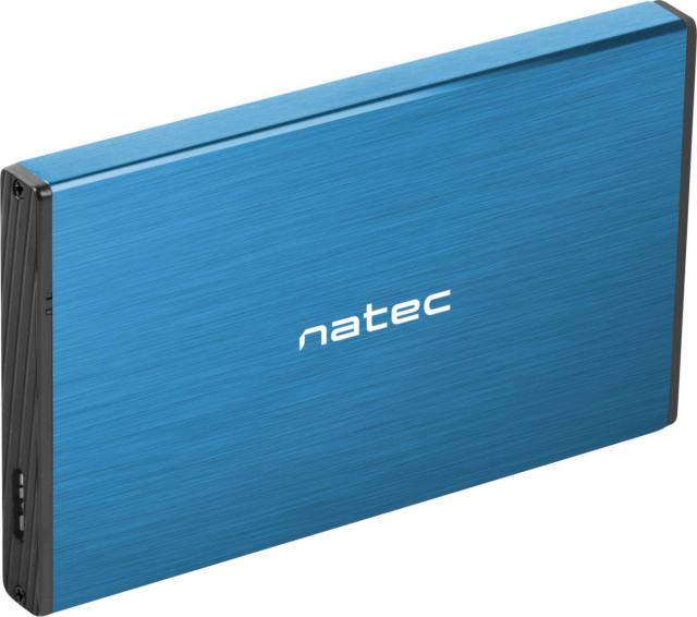 Кутия за HDD / SSD Natec Rhino Go, 2.5"(6.35 cm), SATA III (6 Gb/s), USB 3.0, син 
