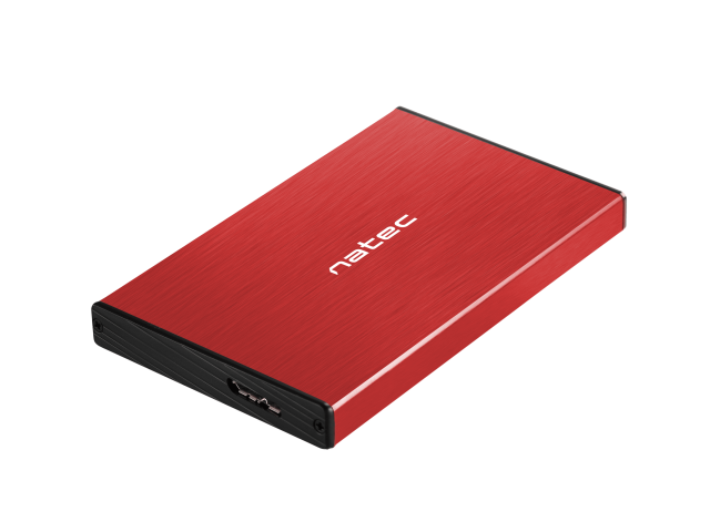 Кутия за HDD / SSD Natec Rhino Go, 2.5"(6.35 cm), SATA III (6 Gb/s), USB 3.0, червен