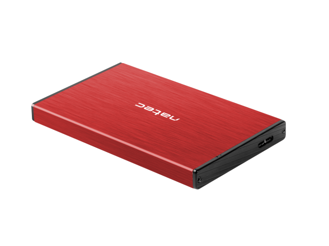 Кутия за HDD / SSD Natec Rhino Go, 2.5"(6.35 cm), SATA III (6 Gb/s), USB 3.0, червен