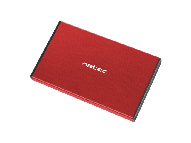 Кутия за HDD / SSD Natec Rhino Go, 2.5"(6.35 cm), SATA III (6 Gb/s), USB 3.0, червен