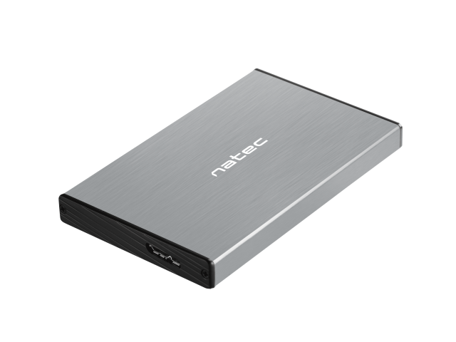 Кутия за HDD / SSD Natec Rhino Go, 2.5"(6.35 cm), SATA III (6 Gb/s), USB 3.0, Сив