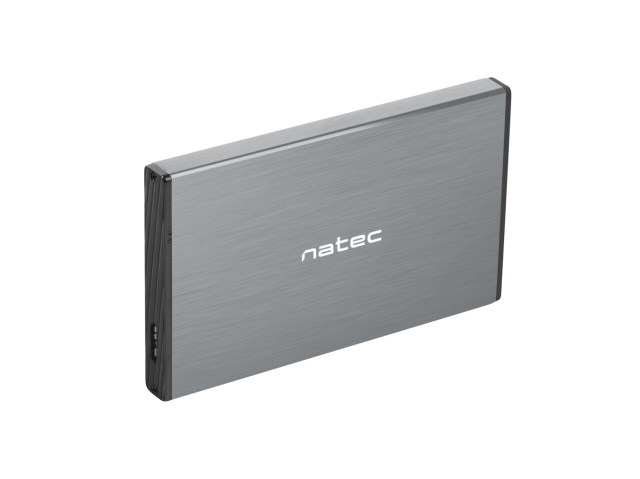 Кутия за HDD / SSD Natec Rhino Go, 2.5"(6.35 cm), SATA III (6 Gb/s), USB 3.0, Сив