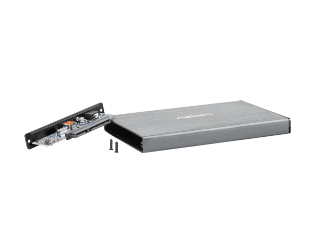 Кутия за HDD / SSD Natec Rhino Go, 2.5"(6.35 cm), SATA III (6 Gb/s), USB 3.0, Сив