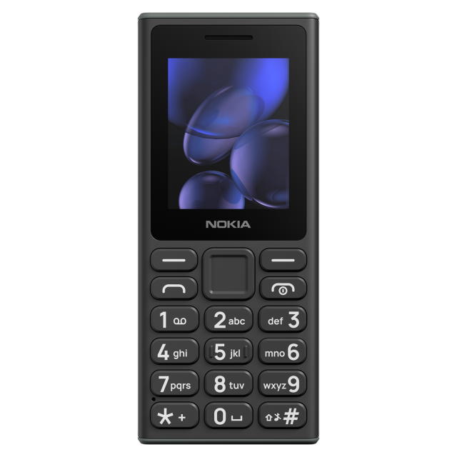 Телефон Nokia 105 DS BLACK 2026, 2" (5.08 cm) QQVGA, 4MB RAM, 4MB Flash памет (+ microSD), Bluetooth, USB Type-C