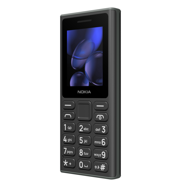 Телефон Nokia 105 DS BLACK 2026, 2" (5.08 cm) QQVGA, 4MB RAM, 4MB Flash памет (+ microSD), Bluetooth, USB Type-C