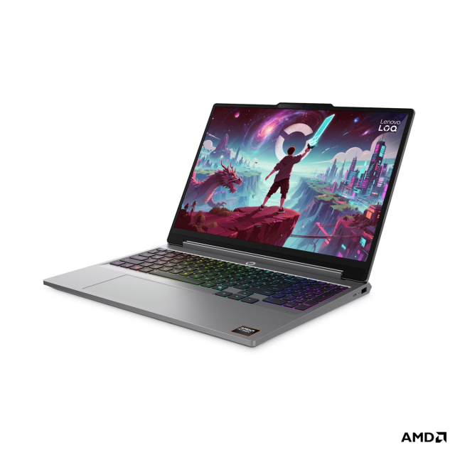 Лаптоп Lenovo LOQ 15AHP11, AMD Ryzen 7 250 8C (3.3 / 5.1 GHz, 16MB Cache), 15.3" (38.86 cm) WUXGA IPS Anti-glare Display, NVIDIA GF RTX5060 8GB GDDR7 DLSS 4, 32GB DDR5, 512GB M.2 NVMe SSD, Windows 11 Home