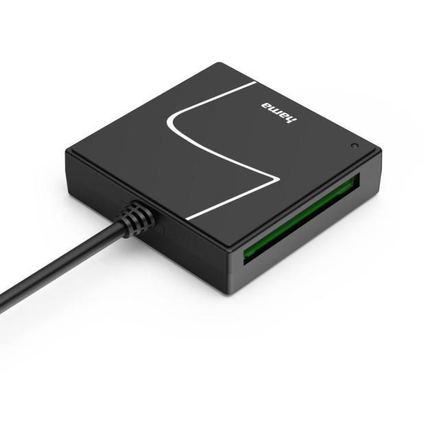 Четец за карти HAMA USB, USB-A, с USB-C адаптер, USB 3.2 Gen1, SD/micro-SD/CF/MS