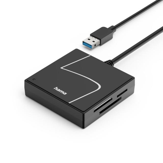 Четец за карти HAMA USB, USB-A, с USB-C адаптер, USB 3.2 Gen1, SD/micro-SD/CF/MS