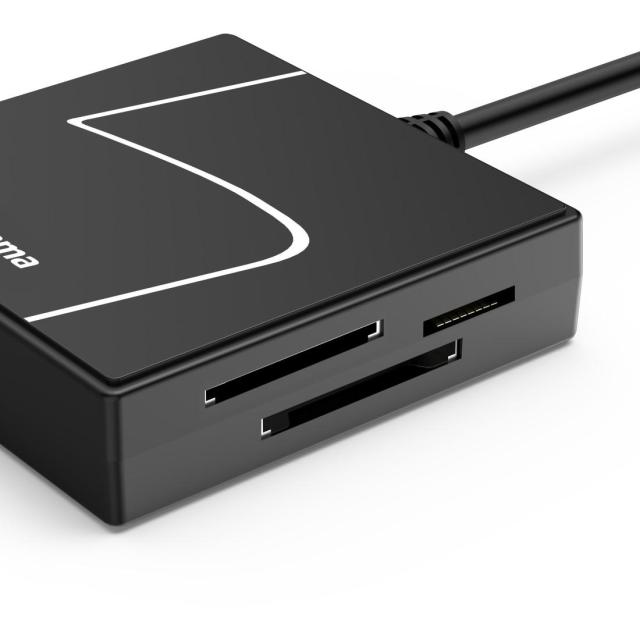 Четец за карти HAMA USB, USB-A, с USB-C адаптер, USB 3.2 Gen1, SD/micro-SD/CF/MS