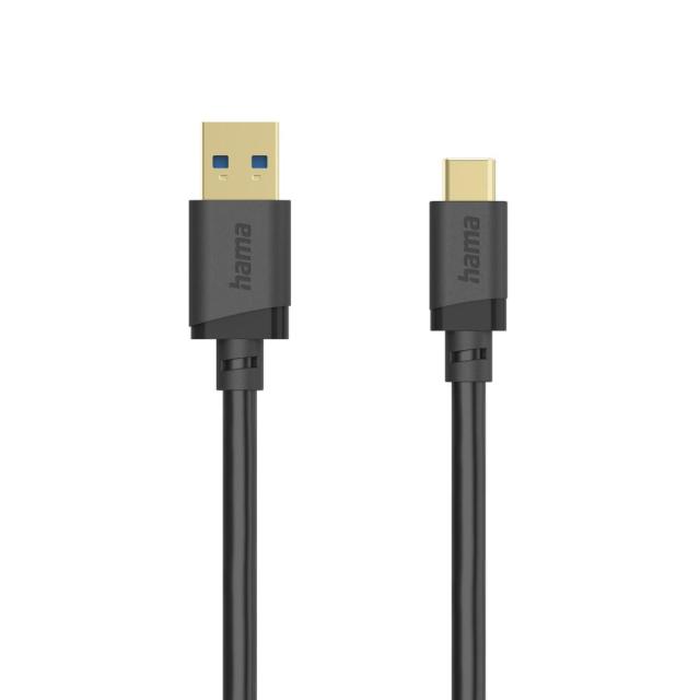 Кабел HAMA USB Type-C(м) към USB Type-А(м), USB 3.2 Gen 1, 0.75м, 5Gbit/s