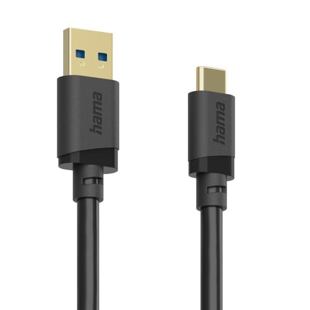 Кабел HAMA USB Type-C(м) към USB Type-А(м), USB 3.2 Gen 1, 0.75м, 5Gbit/s