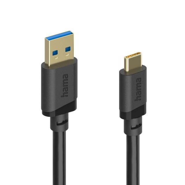 Кабел HAMA USB Type-C(м) към USB Type-А(м), USB 3.2 Gen 1, 0.75м, 5Gbit/s
