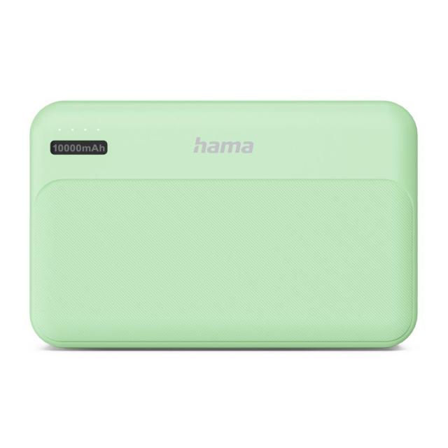 Външна батерия HAMA "Pocket 10", 10000 mAh, Изходи: 2 x USB-A, зелена