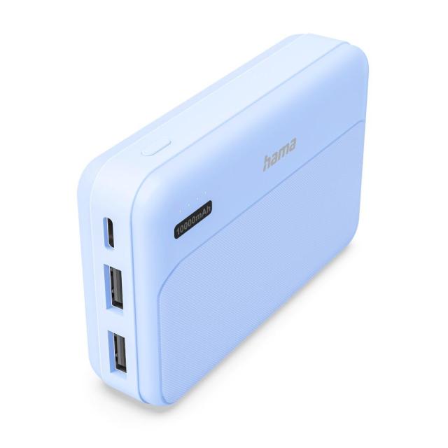 Външна батерия HAMA "Pocket 10", 10000 mAh, Изходи: 2 x USB-A, син