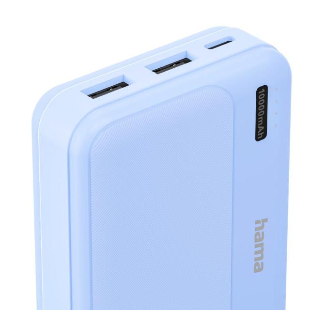 Външна батерия HAMA "Pocket 10", 10000 mAh, Изходи: 2 x USB-A, син