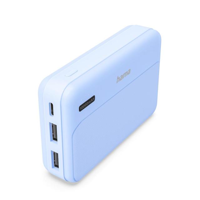 Външна батерия HAMA "Pocket 10", 10000 mAh, Изходи: 2 x USB-A, син