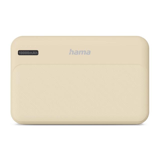 Външна батерия HAMA "Pocket 10", 10000 mAh, Изходи: 2 x USB-A, бежов