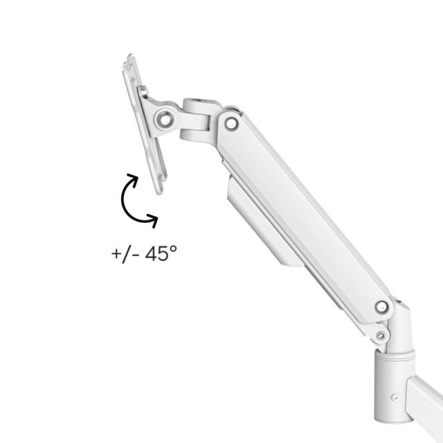 Стойка HAMA за монитор за бюро, 17"-35", регулируема, газова пружина, бял