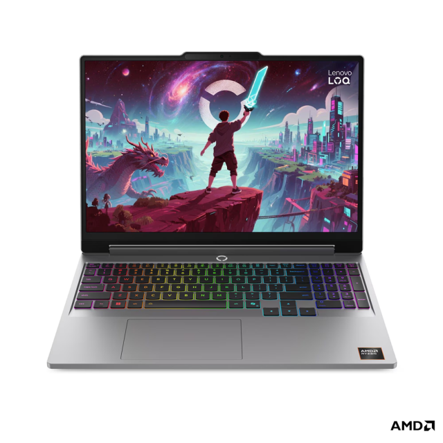 Лаптоп Lenovo LOQ 15AHP11, AMD Ryzen 7 250 8C (3.3 / 5.1 GHz, 16MB Cache), 15.3" (38.86 cm) WUXGA IPS Anti-glare Display, NVIDIA GF RTX5050 8GB GDDR7 DLSS 4, 16GB DDR5, 512GB M.2 NVMe SSD, No OS