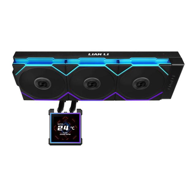 Охладител за процесор Lian Li Water Cooling HydroShift II LCD-S 360TL Black, 3 pin ADD-RGB 5 /4 pin PWM, Intel LGA 1851/1700, AM4, AM5