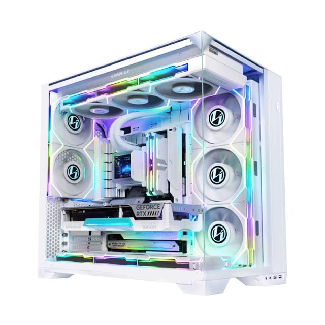 Кутия Lian Li PC-O11 Vision Compact White, Middle Tower, 2x USB 3.0, 1x USB TYPE-C, 1x Audio, Tempered Glass, E-ATX/ATX /M-ATX/MINI-ITX