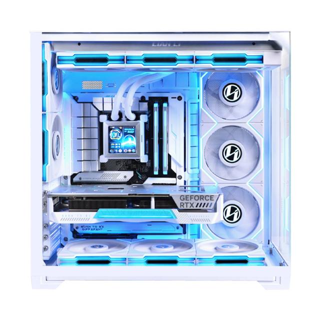 Кутия Lian Li PC-O11 Vision Compact White, Middle Tower, 2x USB 3.0, 1x USB TYPE-C, 1x Audio, Tempered Glass, E-ATX/ATX /M-ATX/MINI-ITX