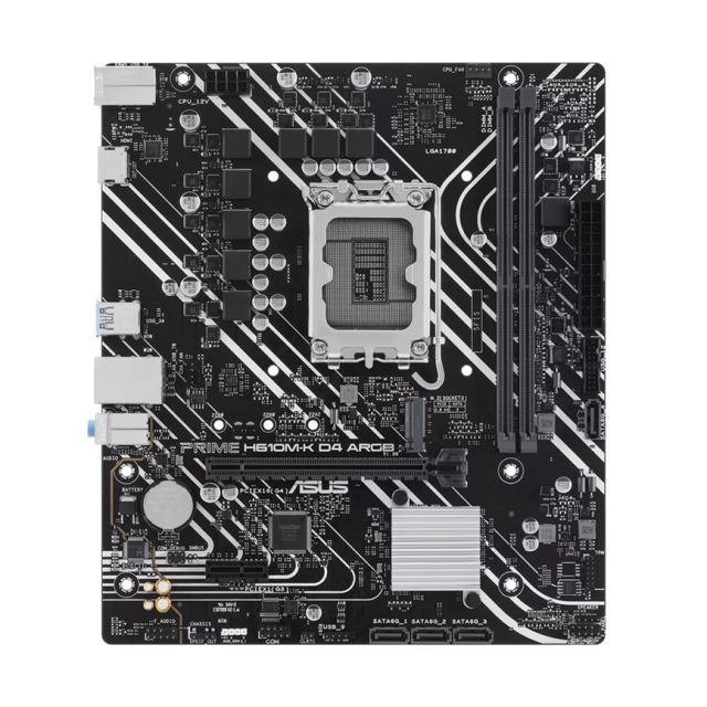 Дънна платка ASUS PRIME H610M-K-D4 ARGB, 2x DDR4, 1x M.2 slot, 4x SATA 6Gb/s, HDMI, mATX