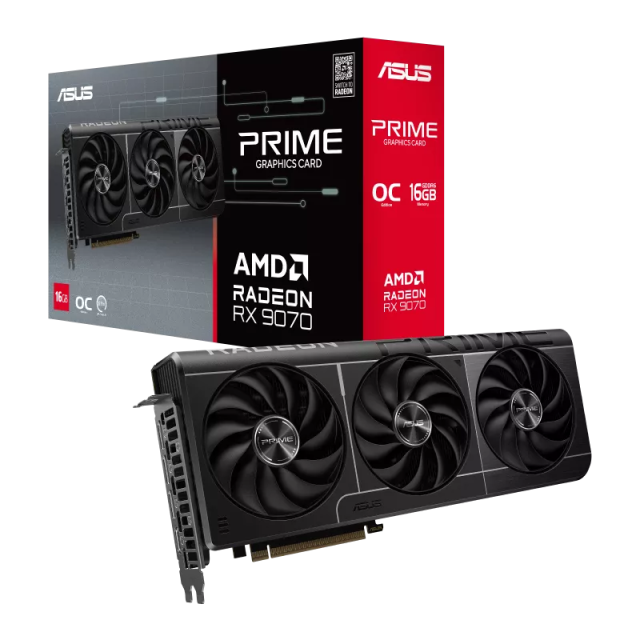 Видео карта ASUS PRIME RADEON RX 9070 OC 16GB GDDR6, 256-bit, 1x HDMI, 3x DP