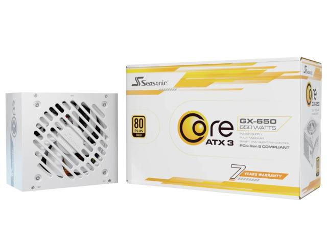 Захранване Seasonic CORE GX-650 V2 White, 650W, Active PFC, 80 PLUS Gold, ATX 3.1, PCIe 5.1, Fully Modular