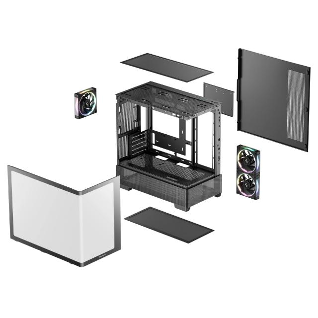 Кутия DeepCool CG380U 3F, Mini Tower, 2x USB 3.0, 1x USB Type-C, mATX / Mini-ITX