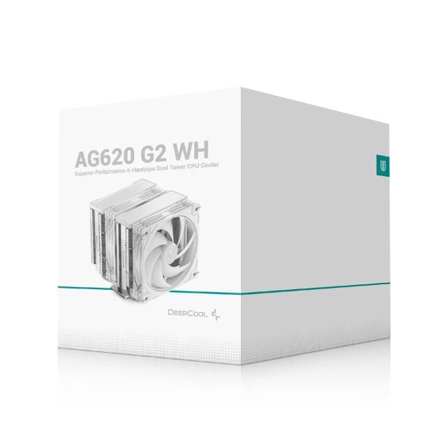Охладител за процесор DeepCool CPU Cooler AG620 G2 WH - Dual-Tower - LGA1700,1851/AM4, AM5