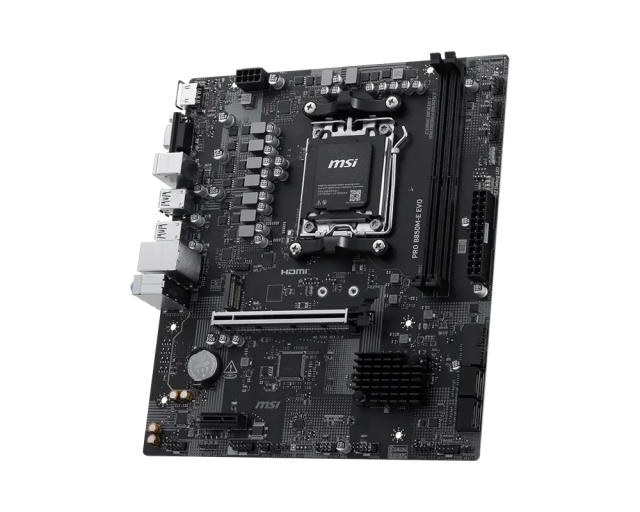 Дънна платка MSI PRO B850M-E EVO, AM5, 2x DDR5, 1x M.2, 4x SATA 6G, VGA, HDMI, ATX 