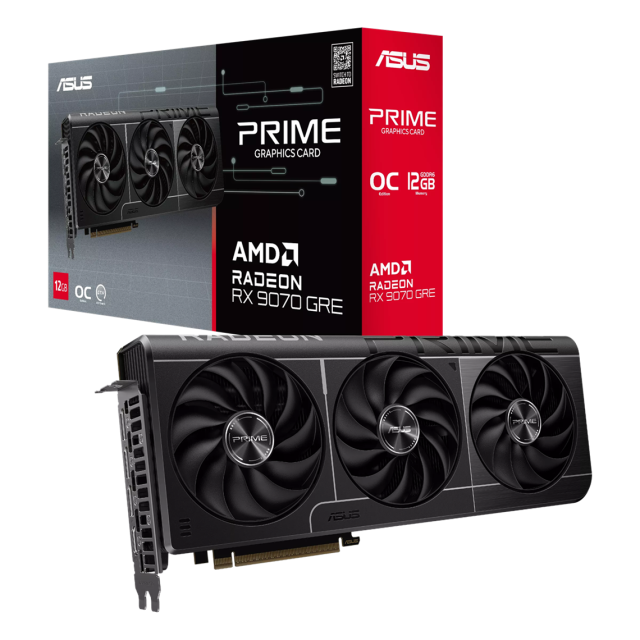 Видео карта ASUS ASUS Radeon RX 9070 GRE 12GB GDDR6 PRIME OC, 192-bit, HDMI, DP