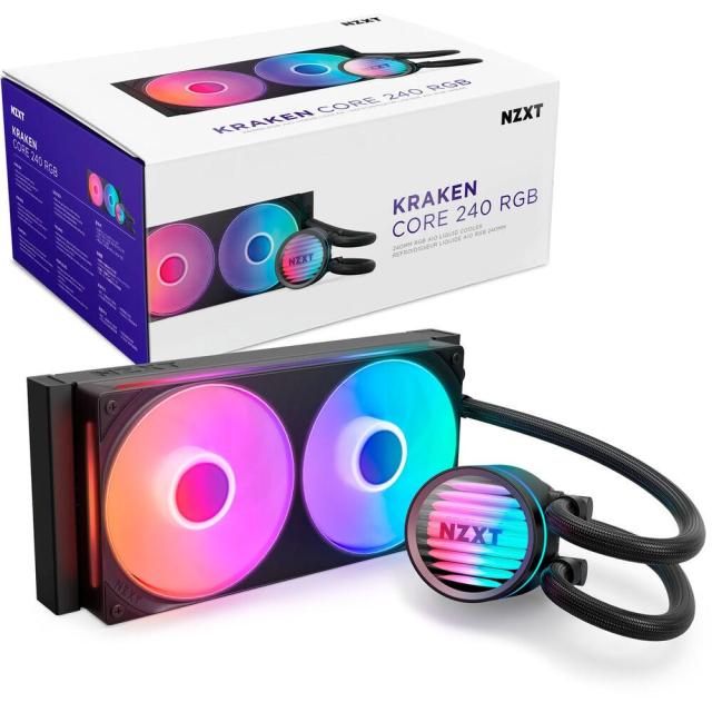 Охладител за процесор NZXT Kraken Core 240 RGB, 4-Pin PWM, LGA1851/LGA1700/LGA115x/АМ4/AM5