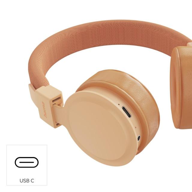 Слушалки HAMA с микрофон "Freedom Lit III", 20 - 20 kHz, Bluetooth, оранжев