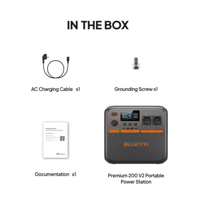 Преносима захранваща станция Bluetti Portable Power Station Premium 200 V2, 2700W / 2073.6 Wh