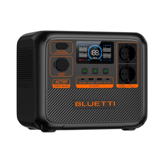 Преносима захранваща станция Bluetti Portable Power Station AC70P - Premium 80, 1000W / 864Wh