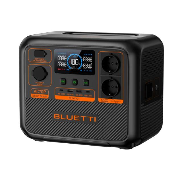 Преносима захранваща станция Bluetti Portable Power Station AC70P - Premium 80, 1000W / 864Wh