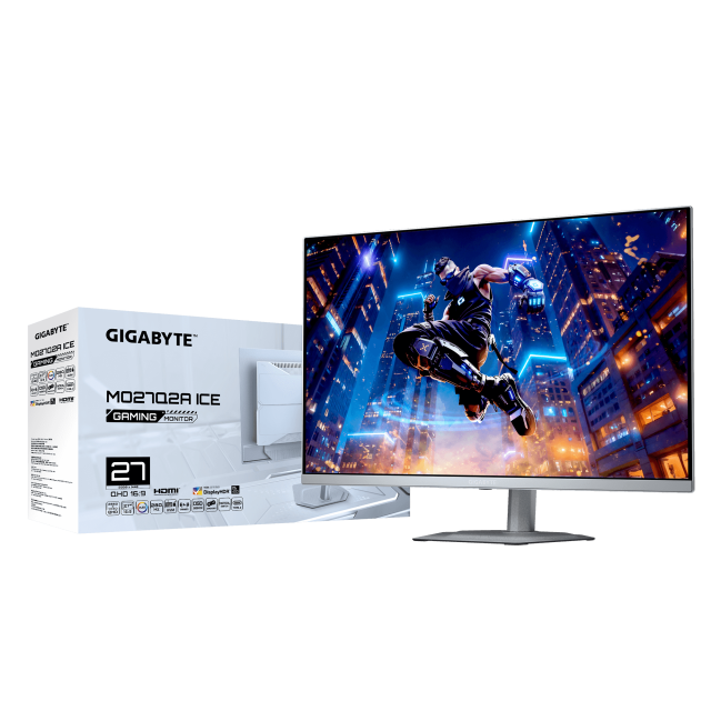 Монитор Gigabyte MO27Q2A ICE, 27.0" (68.58 cm) QHD QD-OLED, 280Hz, 0.03ms, 350 cd/m2, HDMI, Displayport, USB Type-A, USB Type-C, G-Sync, FreeSync Premium Pro
