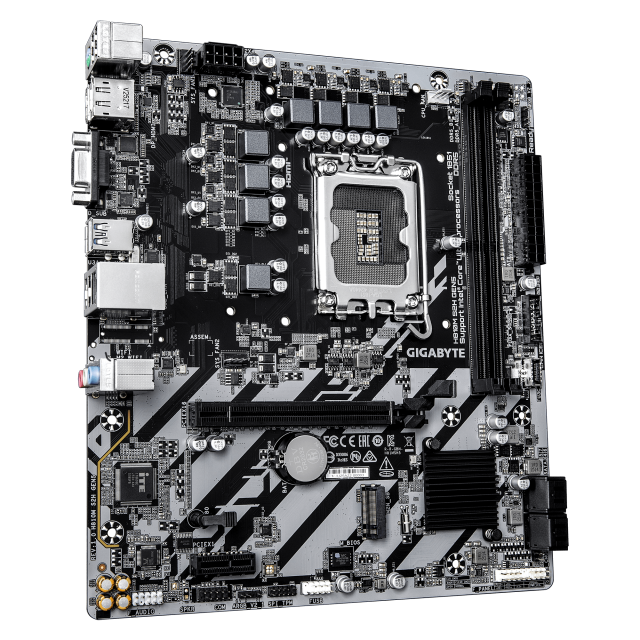 Дънна платка Gigabyte H810M S2H Gen5, H810, LGA1851, 2x DDR5, 1x M.2, 4x SATA 6Gb/s, VGA, HDMI, DisplayPort, Micro ATX